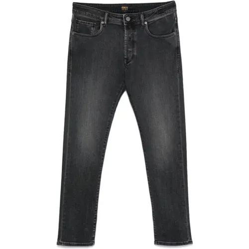 Schwarze Skinny Cut Denim Jeans , Herren, Größe: W34 - Incotex - Modalova