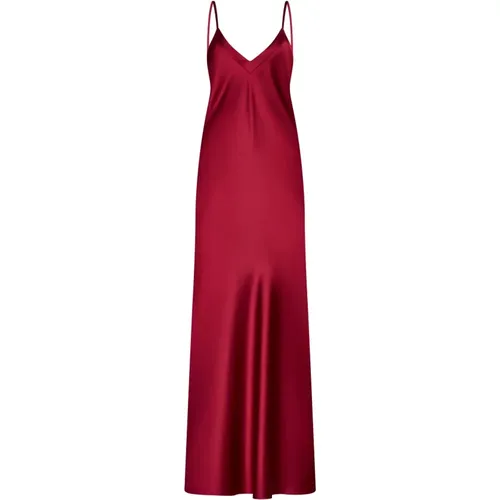 Bordeaux Kleider mit Schrägem Saum , Damen, Größe: 2XS - Blanca Vita - Modalova