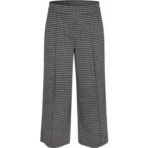 Cropped Hose mit Hahnentrittmuster , Damen, Größe: L - Masai - Modalova