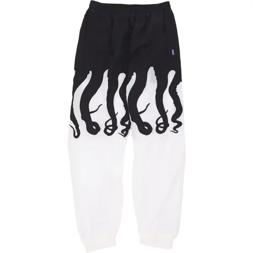 Sweatpants, male, , Size: XL Track Pants /Black Elastic Waist - Octopus - Modalova