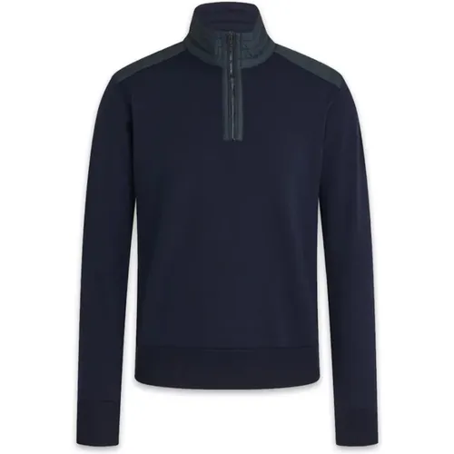 Merino Quarter Zip Jumper mit strukturierten Nylon-Paneelen , Herren, Größe: M - Belstaff - Modalova