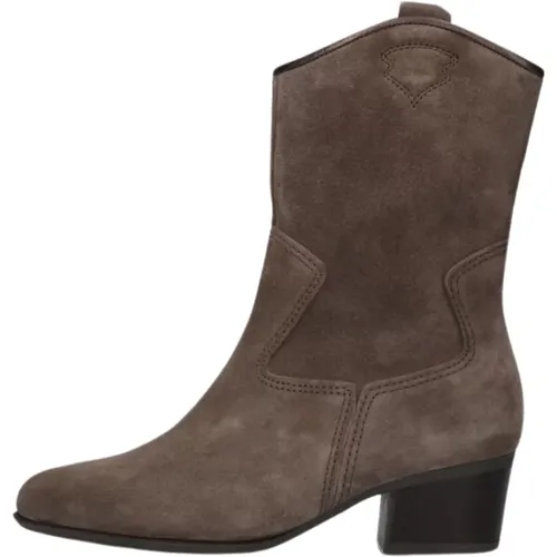 Taupe Wildleder Cowboy Stiefeletten , Damen, Größe: 42 EU - Gabor - Modalova