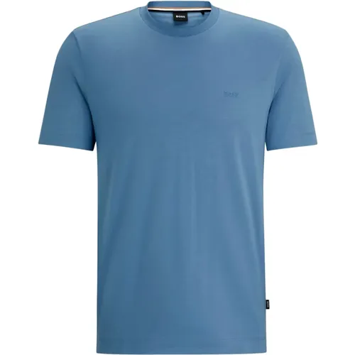 Thompson 01 Blaue Baumwoll-Logo-T-Shirt , Herren, Größe: M - Hugo Boss - Modalova