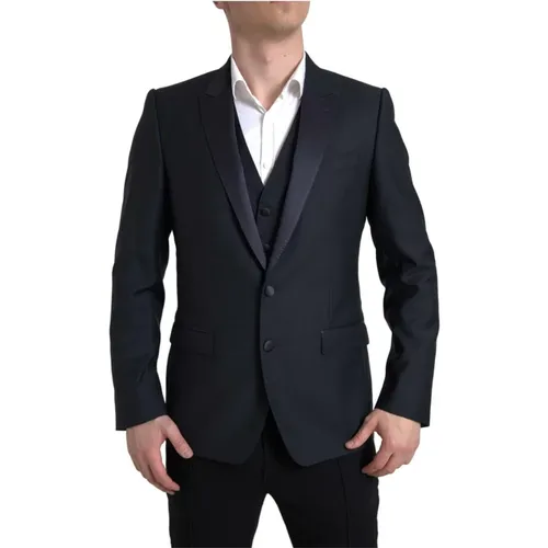 Blazers, male, , Size: 2XL Slim Fit 2 Piece Martini Suit - Dolce & Gabbana - Modalova