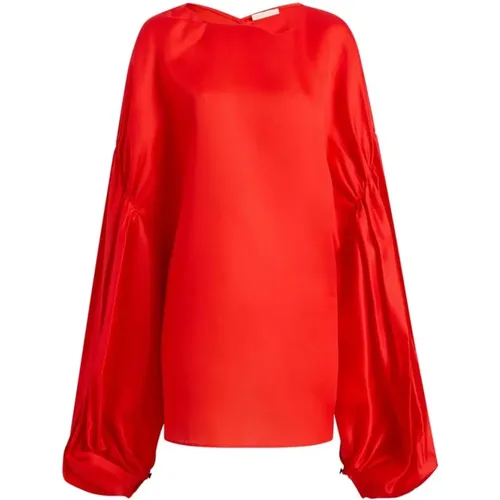 Silk Puff Sleeve Shirt , female, Sizes: S - Khaite - Modalova