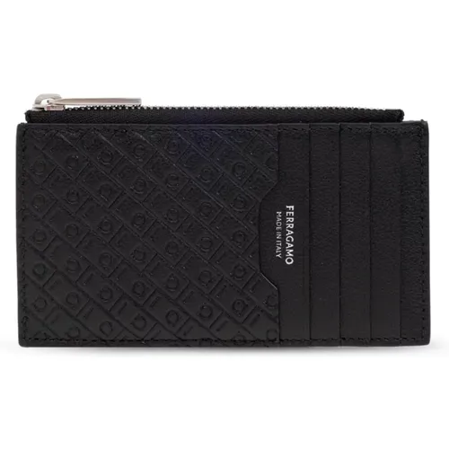 Wallets & Cardholders, male, , Size: ONE SIZE Leather card case - Salvatore Ferragamo - Modalova