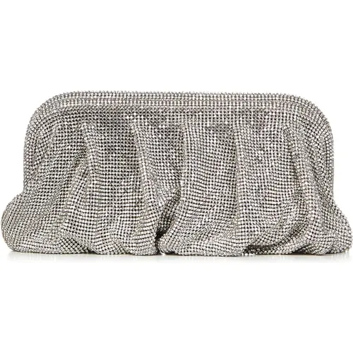 Silver Aluminum Mesh Crystal Rhinestone Bag , female, Sizes: ONE SIZE - Benedetta Bruzziches - Modalova