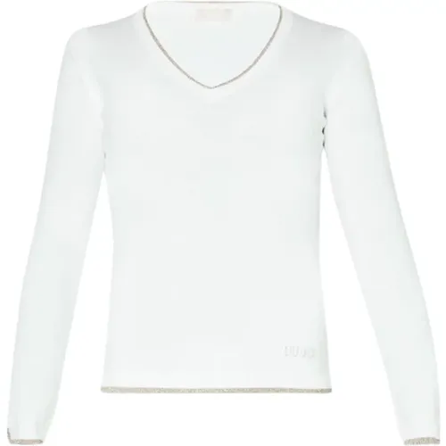 V-neck Lurex Women's Sweater , female, Sizes: M, XS - Liu Jo - Modalova