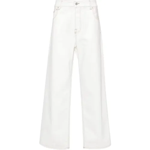 Weiße recycelte Baumwoll-Denim-Jeans - Jacquemus - Modalova