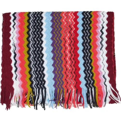 Winter Scarves, female, , Size: ONE SIZE Zig Zag Wool Scarf - Missoni - Modalova