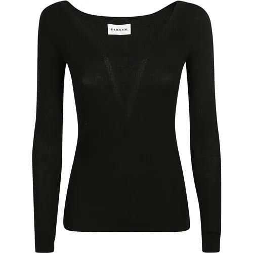 Wool V-Neck Sweatshirt , female, Sizes: L, M - P.a.r.o.s.h. - Modalova