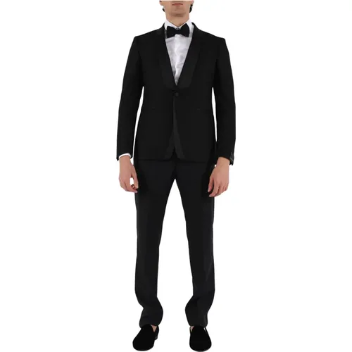 Single Breasted Suits, male, , Size: XL Single-breasted smoking jacket - Tagliatore - Modalova