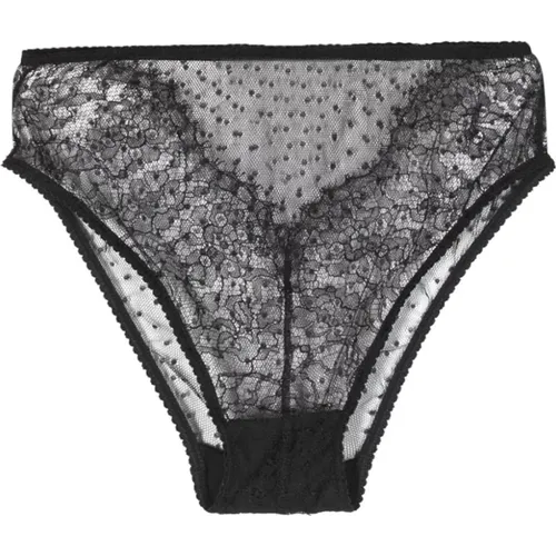 Bottoms, female, , Size: XS High-Waisted Lace and Tulle Briefs - Dolce & Gabbana - Modalova