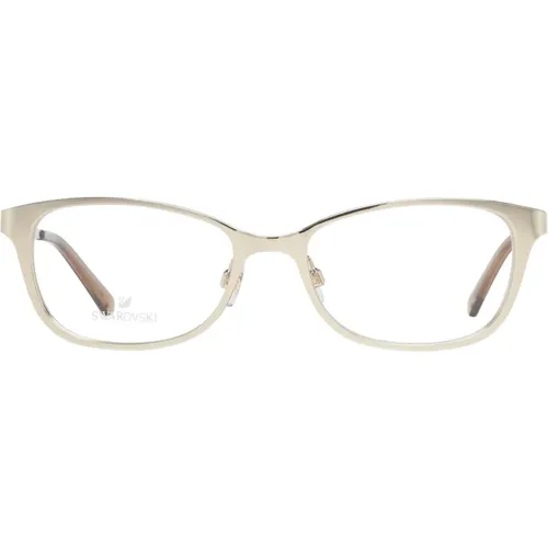 Glasses, female, , Size: ONE SIZE Gold Metal Womens Optical Frames - Swarovski - Modalova