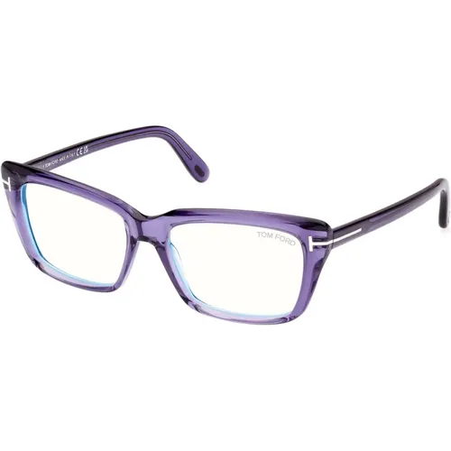 Glasses, unisex, , Size: 56 MM Blue Block Eyewear Frames Transparent Violet - Tom Ford - Modalova