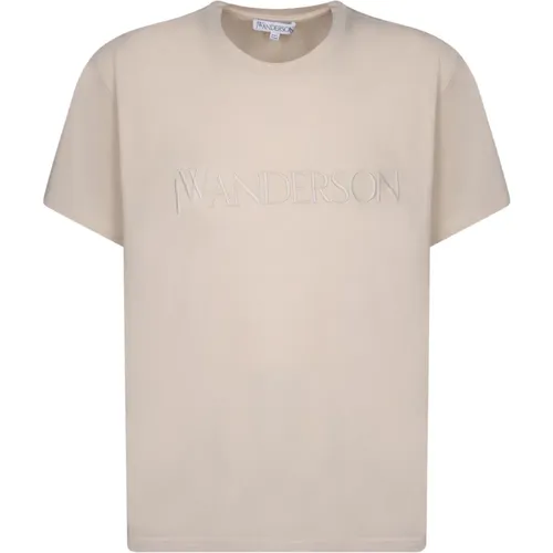Embroidered Logo Cotton T-Shirt , male, Sizes: L, S, M, XL - JW Anderson - Modalova