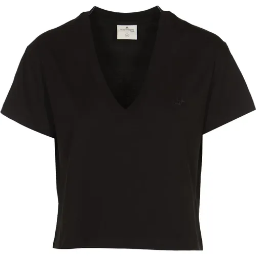 V Neck Cropped T-Shirt , female, Sizes: M - Courrèges - Modalova