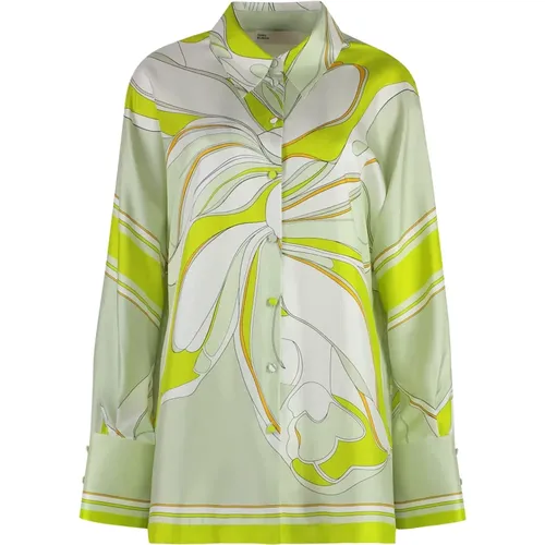 Seiden Multicolor Print Hemd , Damen, Größe: M - TORY BURCH - Modalova