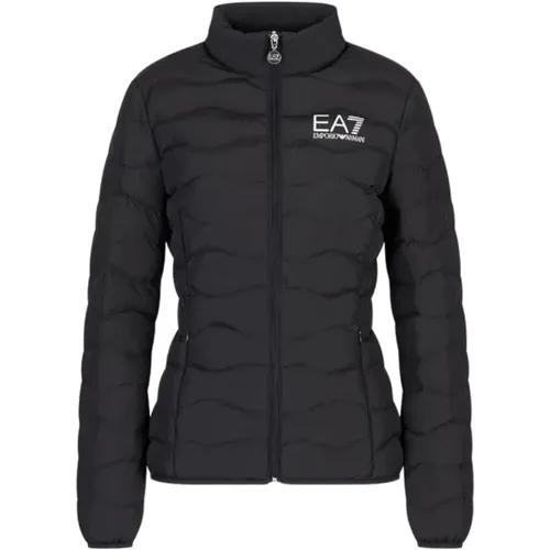 Schwarze Bomberjacke Frühling/Sommer 2024 , Damen, Größe: 2XL - Emporio Armani EA7 - Modalova