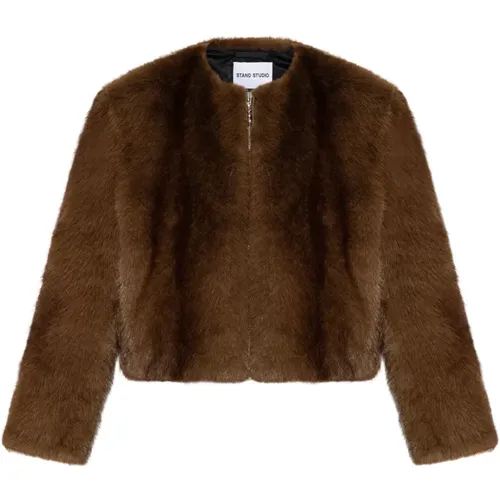 Faux fur Karly , female, Sizes: L - Stand Studio - Modalova