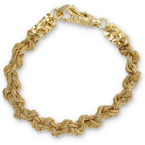Gold Geflochtenes Knoten Armband , Herren, Größe: M - Emanuele Bicocchi - Modalova