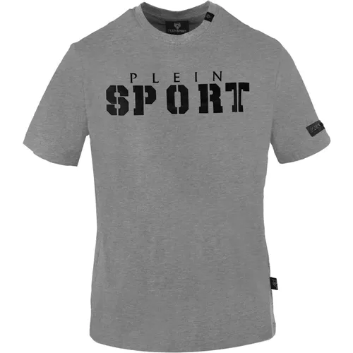 Kurzarm Rundhals Baumwoll-T-Shirt , Herren, Größe: XL - Plein Sport - Modalova