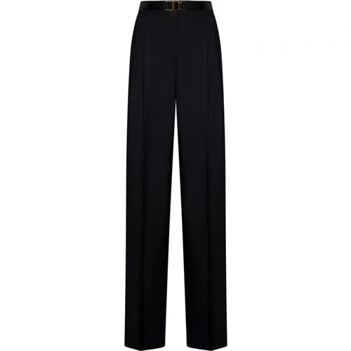 Wool Blend Trousers with Double Pleat , female, Sizes: S - Max Mara - Modalova