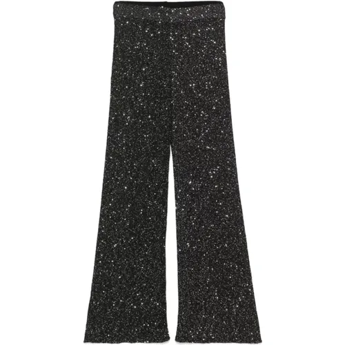 Schwarze Silberne Hose , Damen, Größe: M - Ermanno Scervino - Modalova