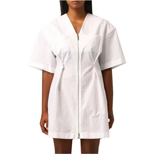 Cotton Dress with V-Neck and Short Sleeves , female, Sizes: XS, L - Givenchy - Modalova
