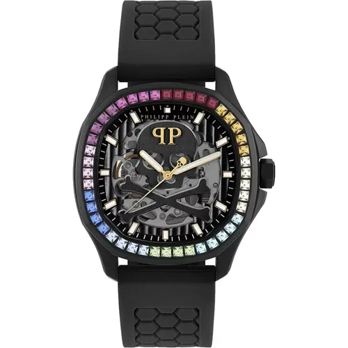 Watches, male, , Size: ONE SIZE Automatic Mens Watch $keleton $pectre Rainbow - Philipp Plein - Modalova