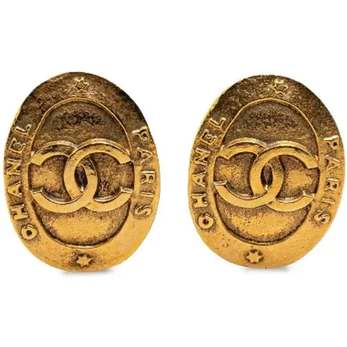 Pre-owned Jewellery, female, , Size: ONE SIZE Pre-owned Metal earrings - Chanel Vintage - Modalova