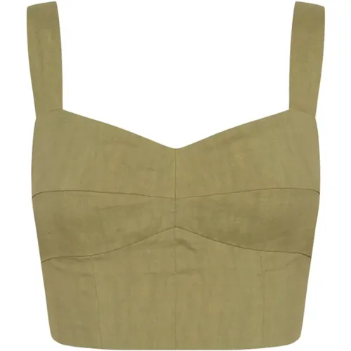 Pistachio Bustier Top with Wide Straps , female, Sizes: S, L - Cortana - Modalova