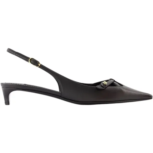 Leather Slingbacks Pointed Toe , female, Sizes: 5 UK, 8 UK, 6 1/2 UK, 4 1/2 UK, 6 UK, 7 1/2 UK, 5 1/2 UK, 4 UK, 3 UK, 7 UK - Dolce & Gabbana - Modalova