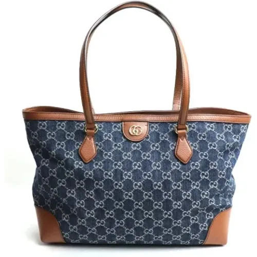 Pre-owned Tote Bags, female, , Size: ONE SIZE Pre-owned Denim gucci-bags - Gucci Vintage - Modalova