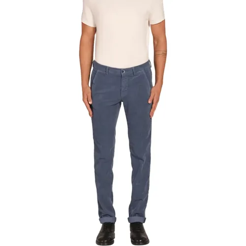 Samt Gestreifte Slim Fit Chino Hose , Herren, Größe: L - Mason's - Modalova