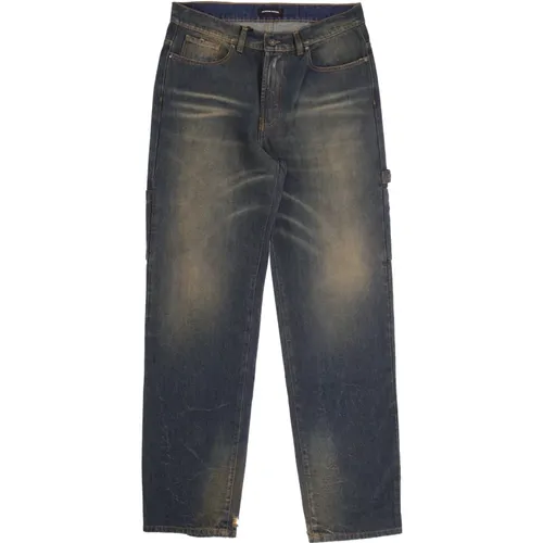 Straight Jeans, male, , Size: W34 Pure Cotton Carpenter Jeans - Salvatore Santoro - Modalova