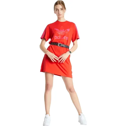 T-Shirt Kleid , Damen, Größe: XS - Adidas - Modalova