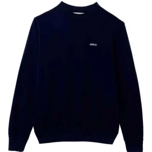 Navy Cotton Sweater , male, Sizes: M - Autry - Modalova