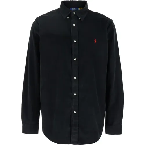 Schwarze Corduroi Button Down Hemden - Polo Ralph Lauren - Modalova