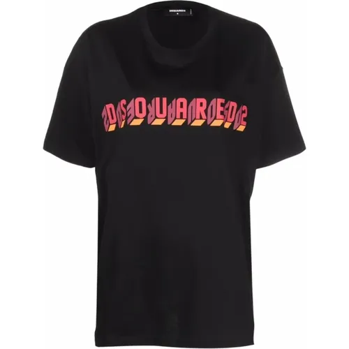 Oversize Mirror Logo T-Shirt - Dsquared2 - Modalova