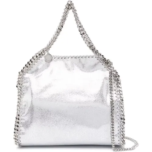 Silver Metallic Falabella Tote Bag , female, Sizes: ONE SIZE - Stella Mccartney - Modalova
