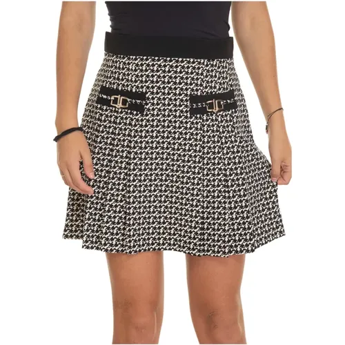 Houndstooth Pleated Skirt , female, Sizes: 2XS - Liu Jo - Modalova