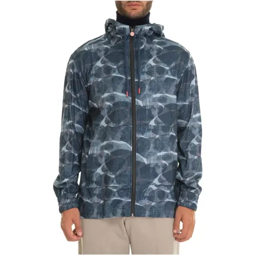 Zip-throughs, male, , Size: 2XL Camo Print Hooded Sweatshirt - Kiton - Modalova