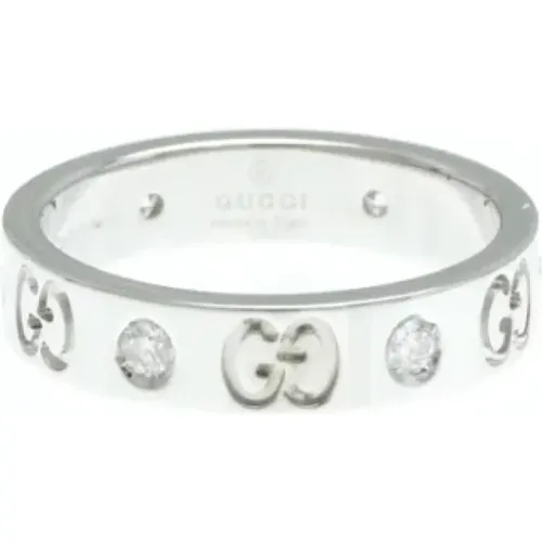 Pre-owned Jewellery, female, , Size: ONE SIZE Pre-owned White Gold rings - Gucci Vintage - Modalova