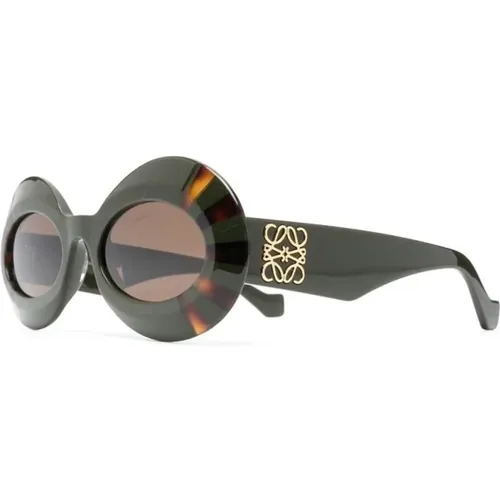 Grüne Sonnenbrille für den täglichen Gebrauch , Damen, Größe: 52 MM - Loewe - Modalova