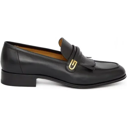 Leather Loafers with Fringe Detail , male, Sizes: 9 UK - Gucci - Modalova
