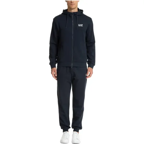 Plain Tracksuit with Hood and Pockets , male, Sizes: M, S - Emporio Armani EA7 - Modalova