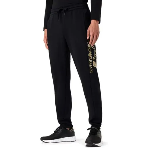 Men&39 Jogging Bottoms, and Gold, Logo, Elasticated Waist , male, Sizes: XL, S, M, XS - Emporio Armani EA7 - Modalova