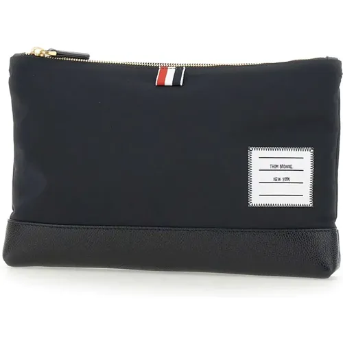 Clutches, male, , Size: ONE SIZE Nylon Stylish Fashionable Jacket - Thom Browne - Modalova