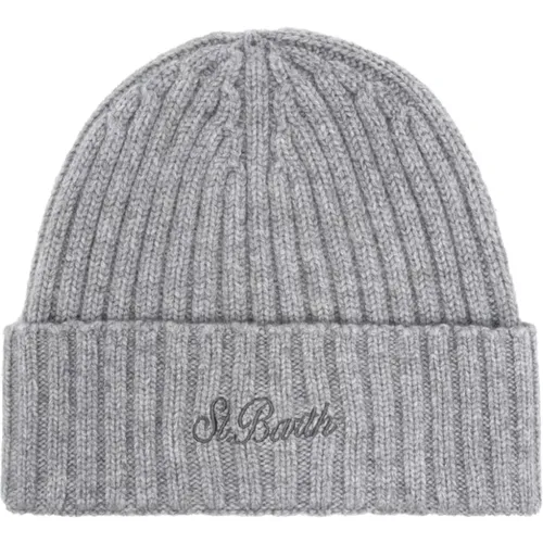 Grey Knit Fisherman Hat with Logo , male, Sizes: ONE SIZE - MC2 Saint Barth - Modalova